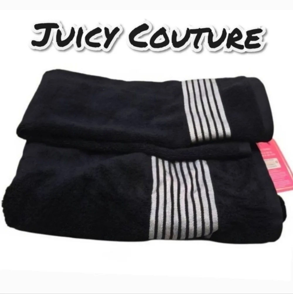 Juicy Couture Black and Silver Towel Duo